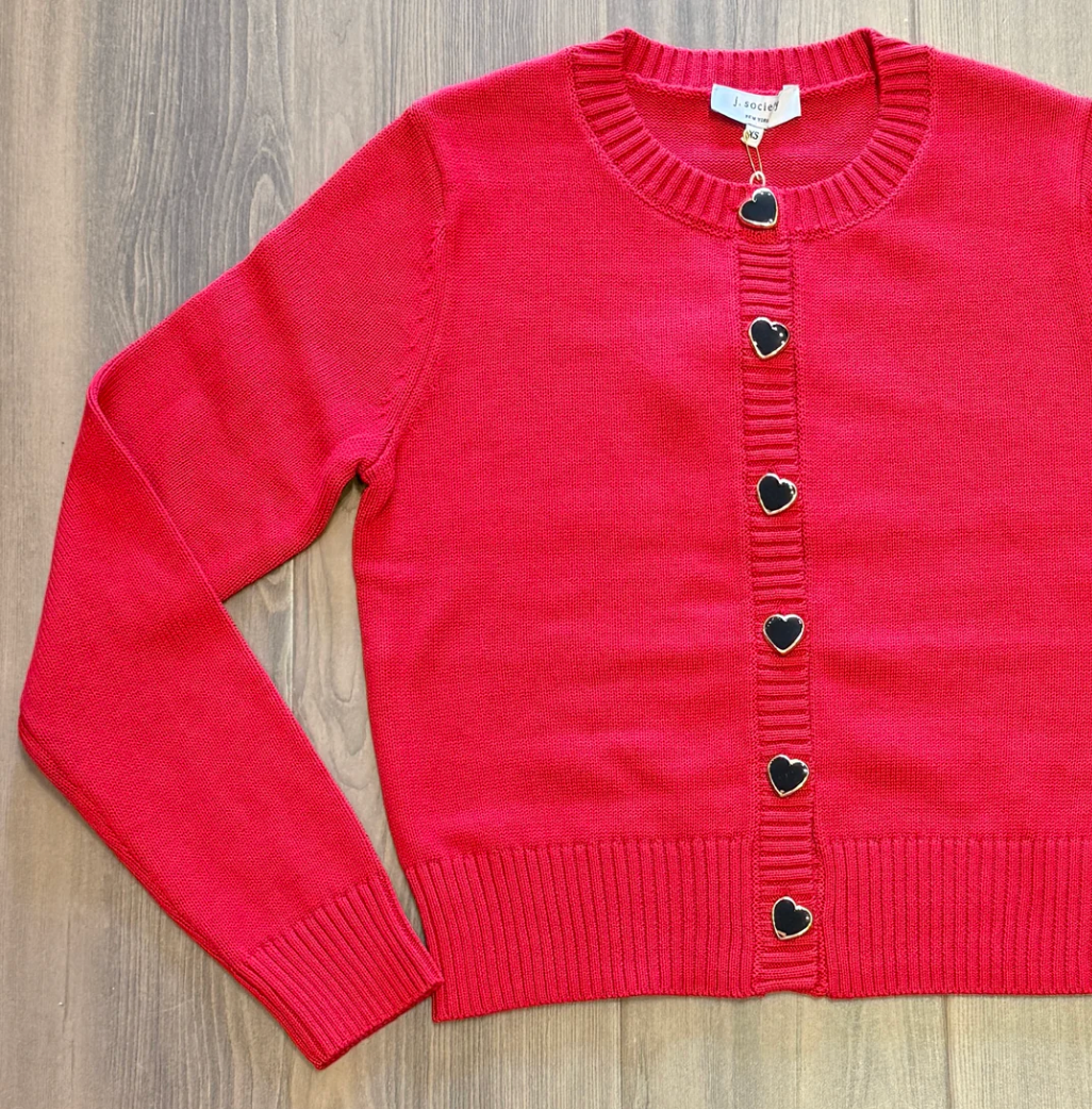 HEART BUTTON CARDIGAN