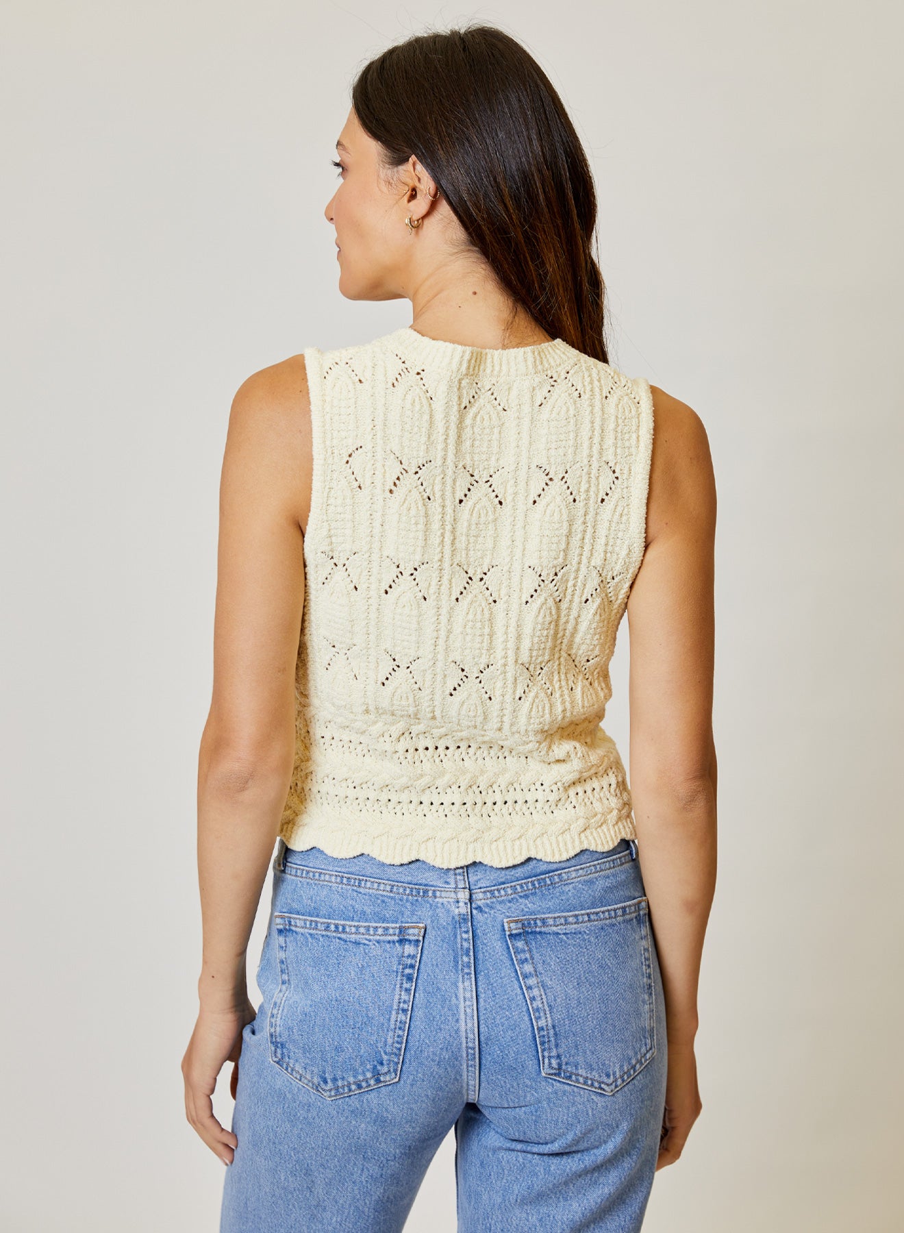VNECK VEST CROCHET SWEATER