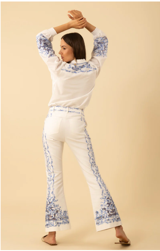 KAI EMBROIDERY FLARE PANT