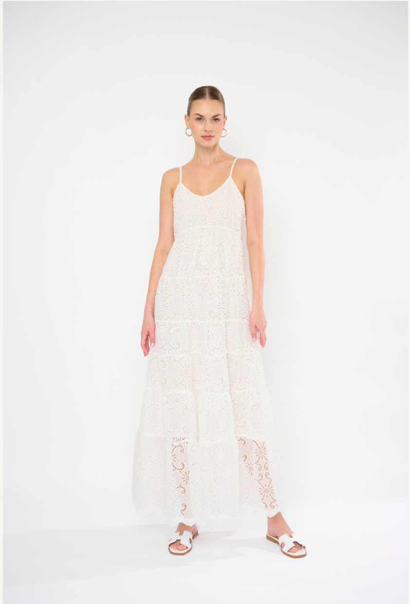 DAVIE DRESS EYELET MAXI
