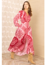 NOOR CHARMEUSE DRESS L/S VNECK