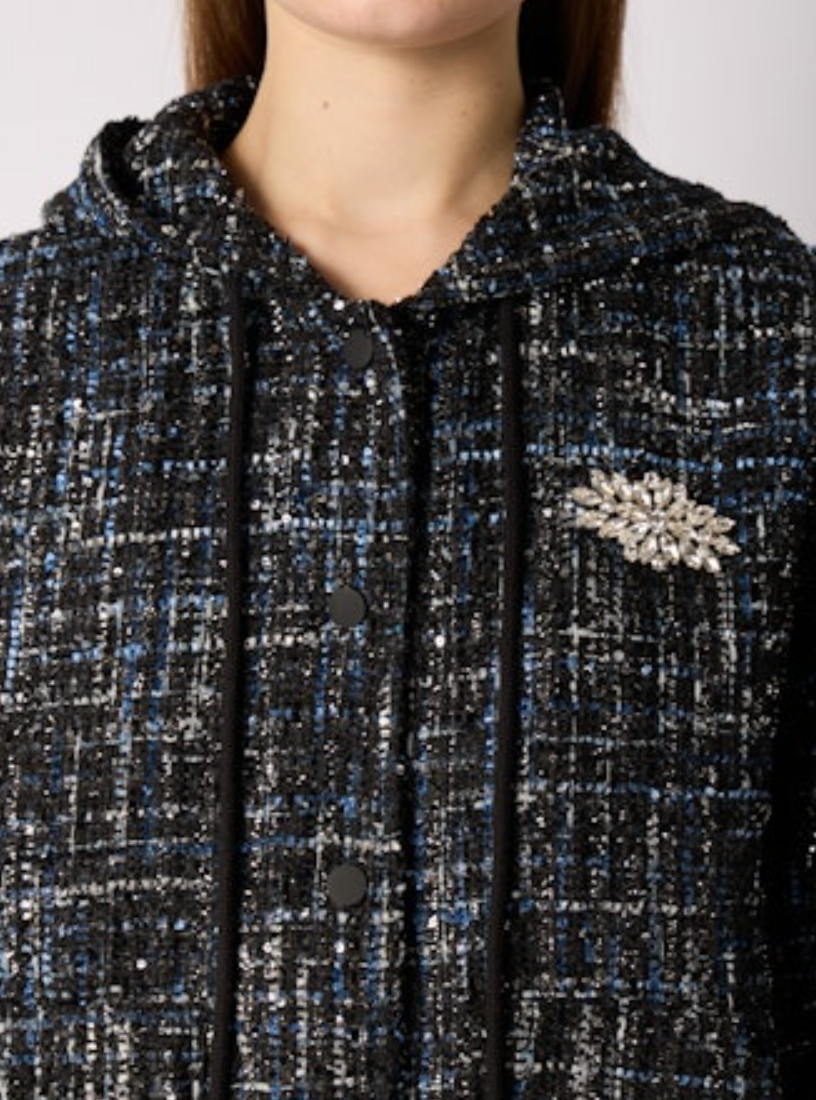 VESTE BOMBER CAPUCHE TWEED