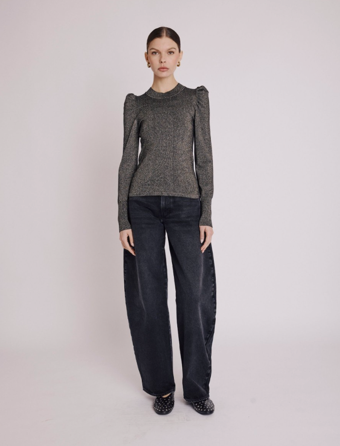 ASTRA LUREX MOCK NECK TOP