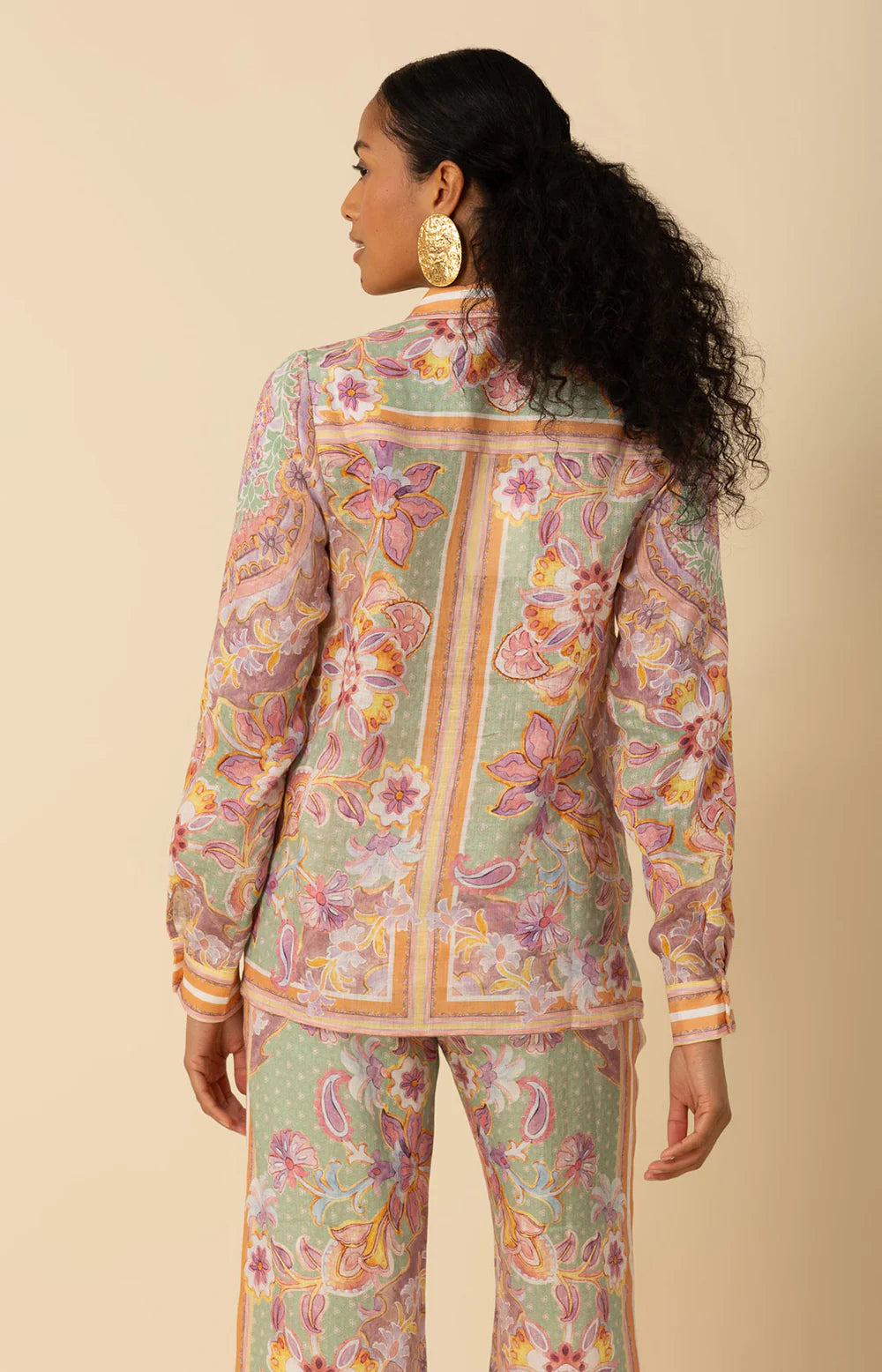 NIA LINEN COLLARED TOP