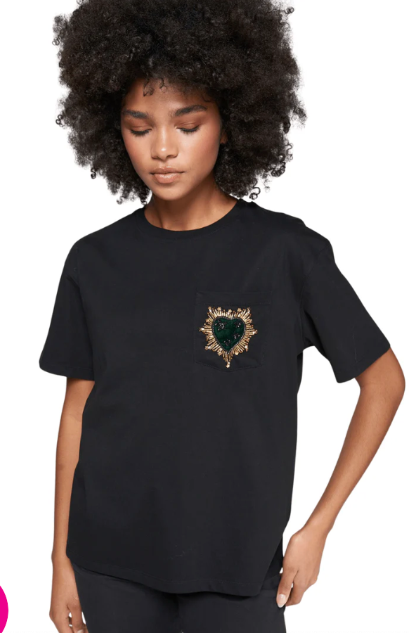 EMBOSSED HEART TSHIRT CORAZON