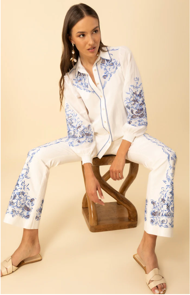 KAI EMBROIDERY FLARE PANT