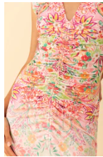 KAMIYAH SHIRRED JERSEY DRESS