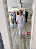 LONG SLEEVE SWEATER WITH PAYETTES AND STRIPES