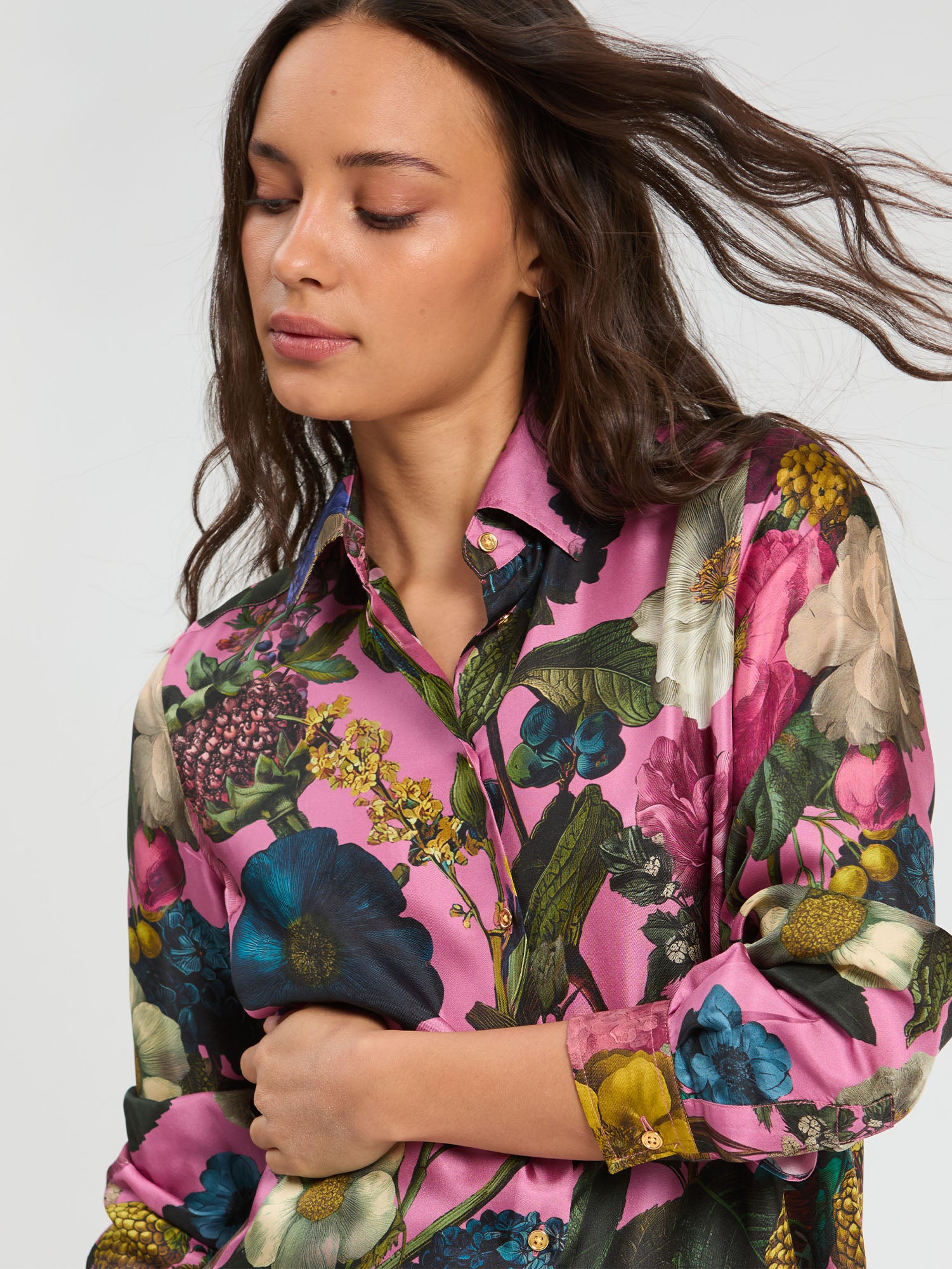 FLORAL SILK BLOUSE