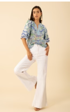 BRAELYN VOILE TOP WITH CURVED YOKE