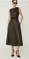 LAURENT VEGAN LEATHER SKIRT