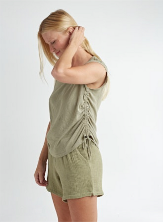 TIE SIDE SLEEVELESS COTTON TANK