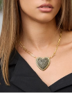 CHAINED PAVE HEART NECKLACE