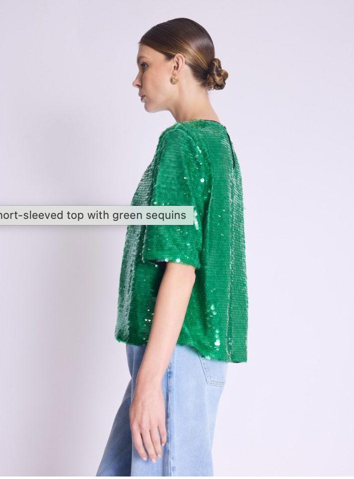 SHORT SLEEVE TOP WITH SEQUINS