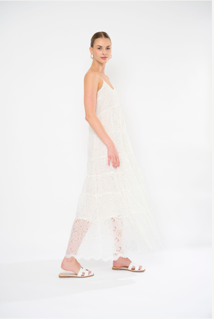 DAVIE DRESS EYELET MAXI