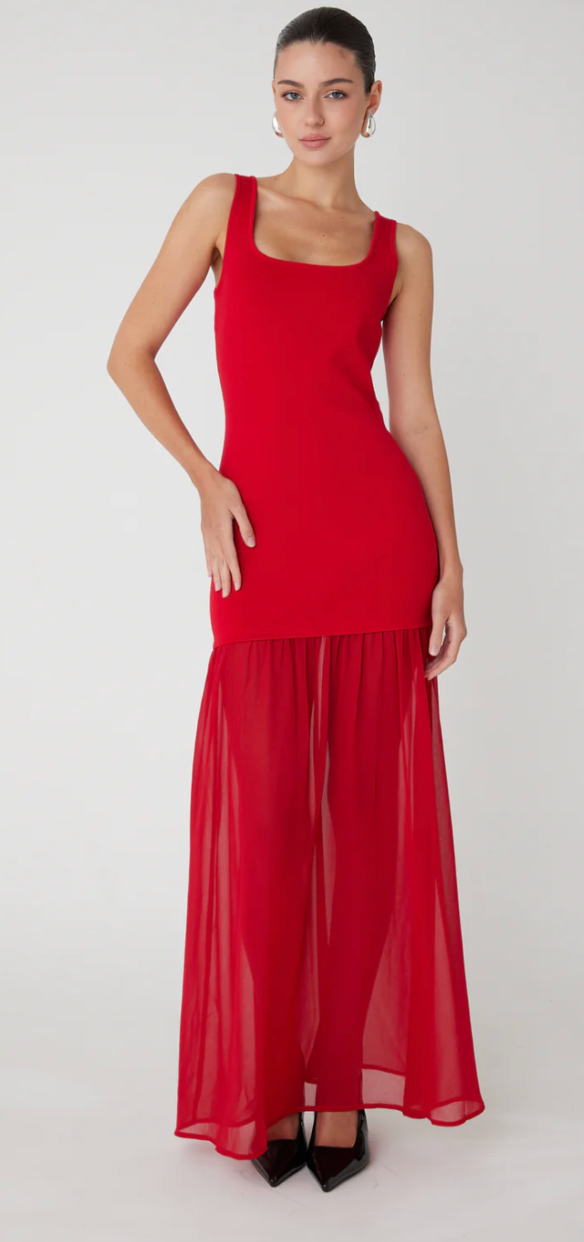 LUCILLA SHEER LONG DRESS