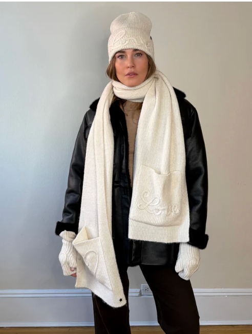 FINGERLESS HEART KNIT GLOVES