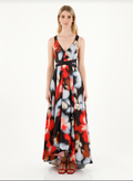 ALEJANDRA HAZE MAXI DRESS WITH CRIS CROSS TIE