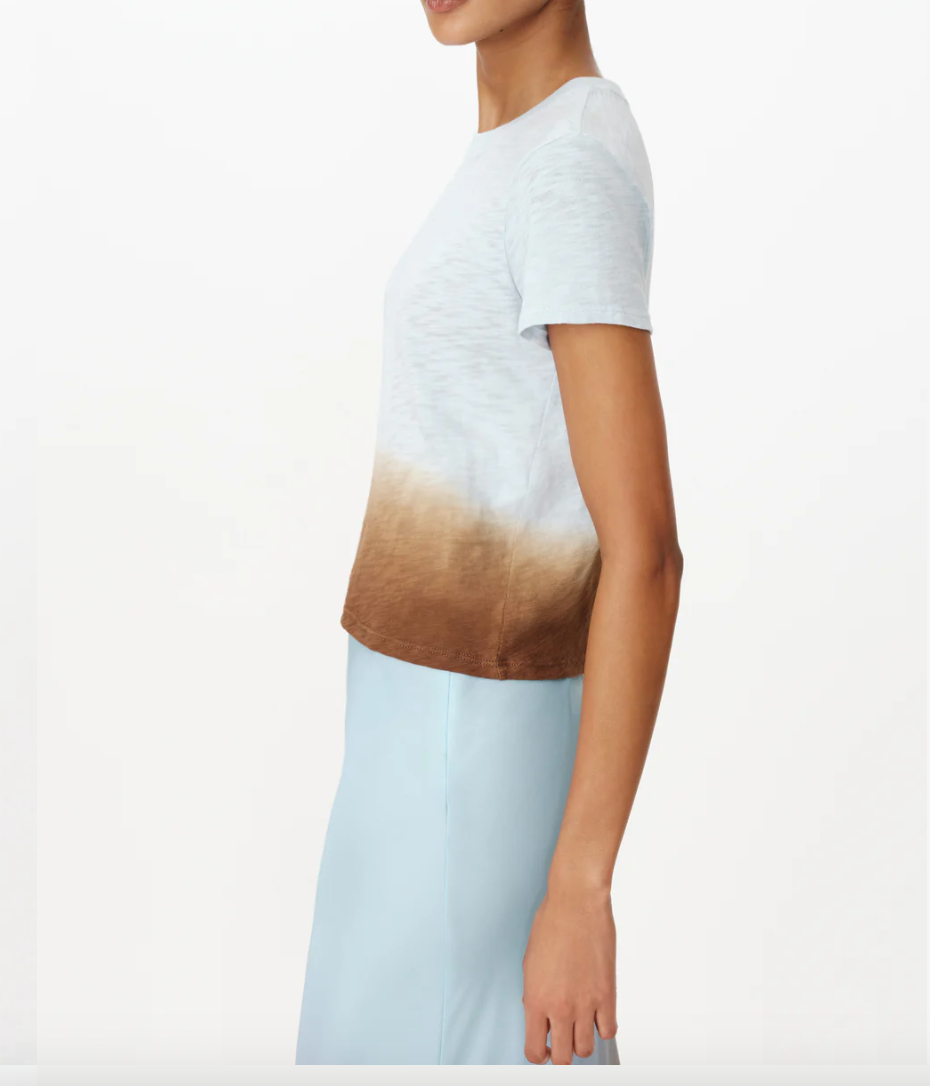 DIP DYE CROPPED SCHOOL BOY TEE