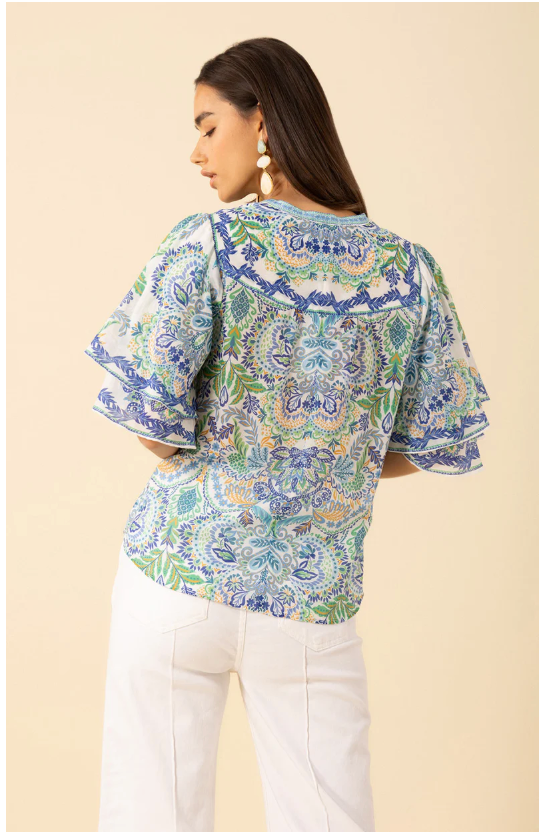 BRAELYN VOILE TOP WITH CURVED YOKE