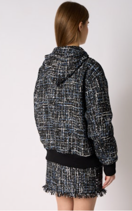 VESTE BOMBER CAPUCHE TWEED