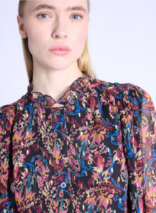 CHILA FLOWER LUREX BLOUSE