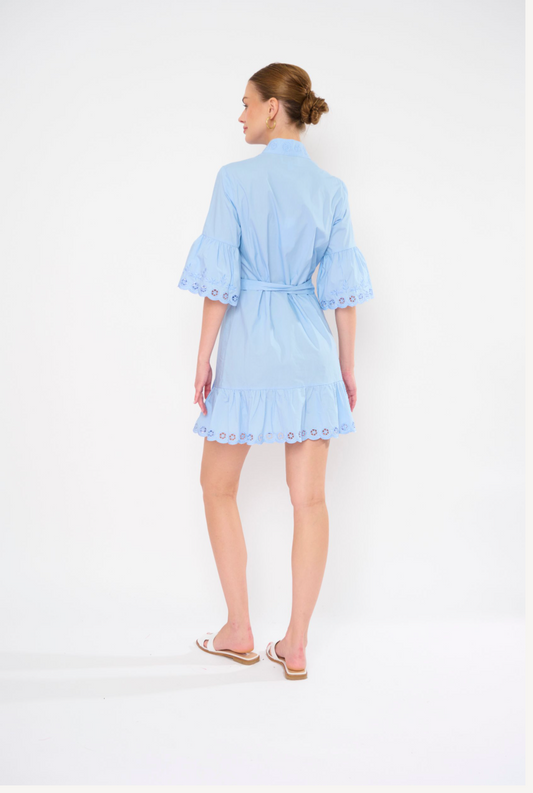 STELLINA RUFFLE HEM COTTON DRESS