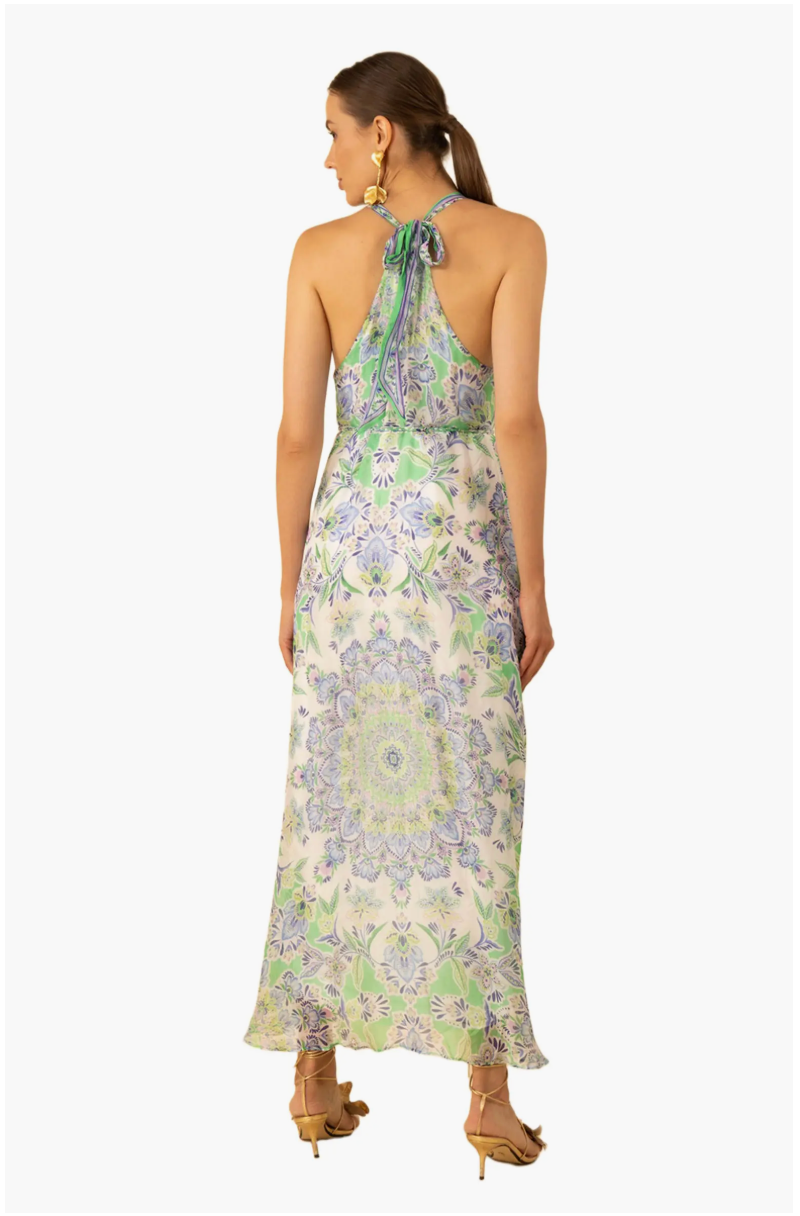 RIVAL CHIFFON MAXI HALTER DRESS