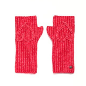 FINGERLESS HEART KNIT GLOVES