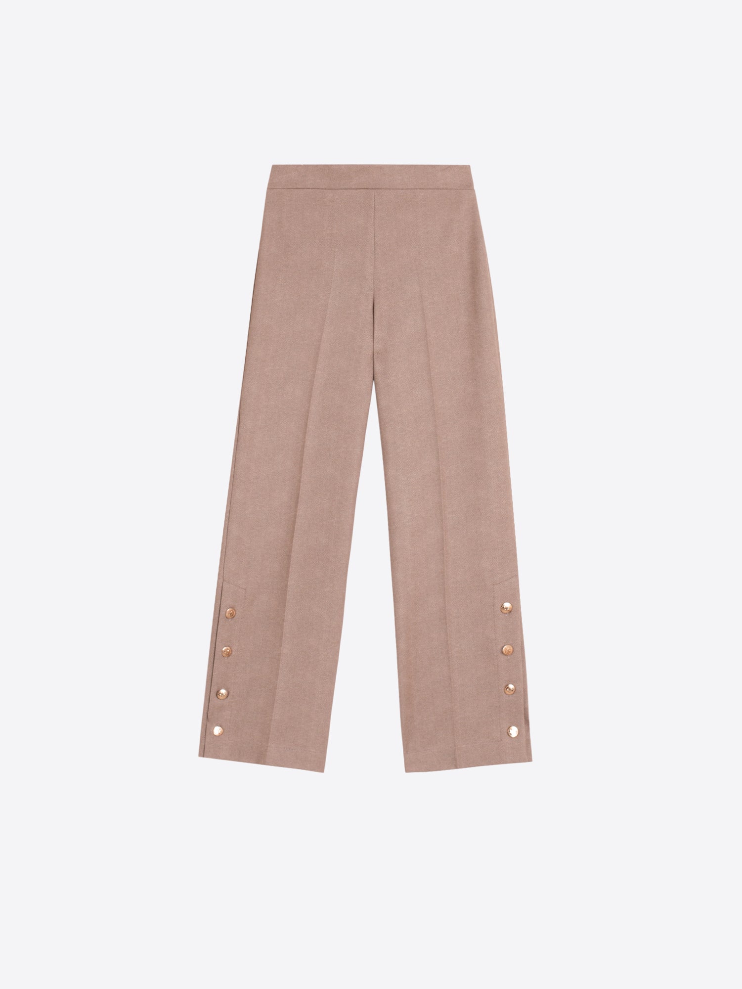 CROP PANT WITH GOLD BUTTON DETAIL