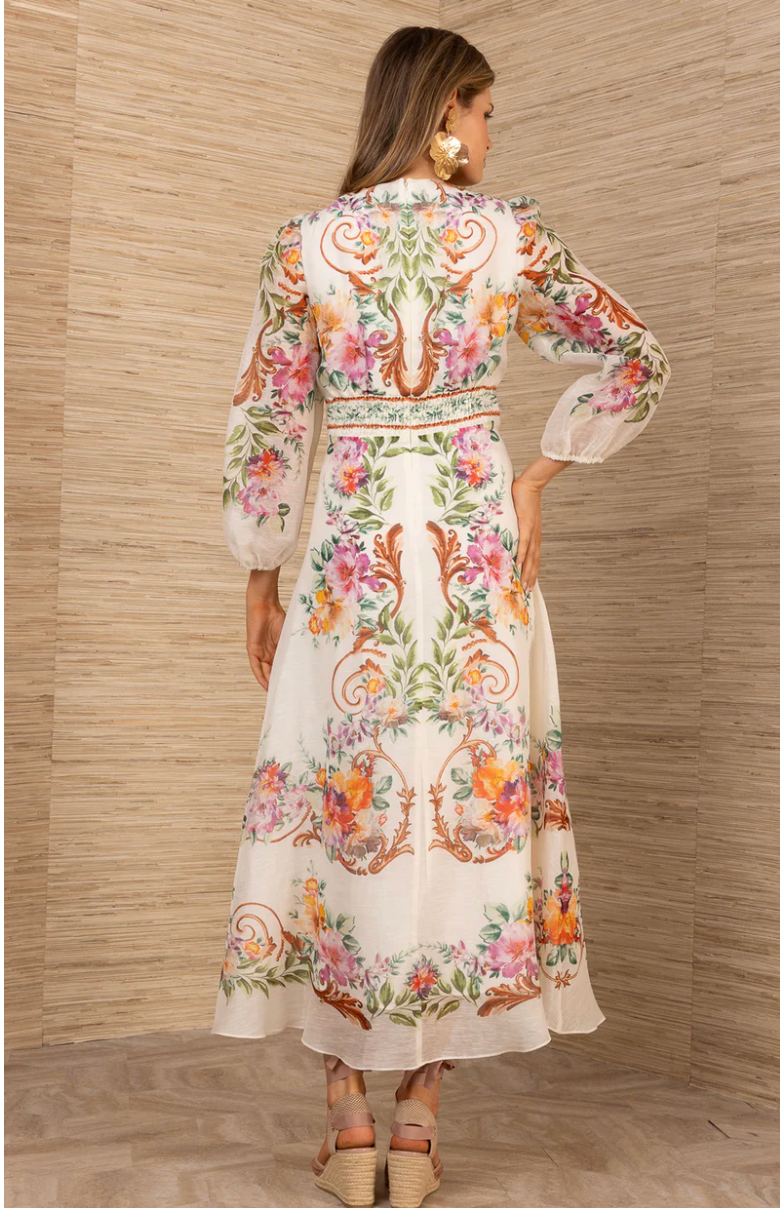 FRIEDA ORGANZA VNECK MAXI DRESS