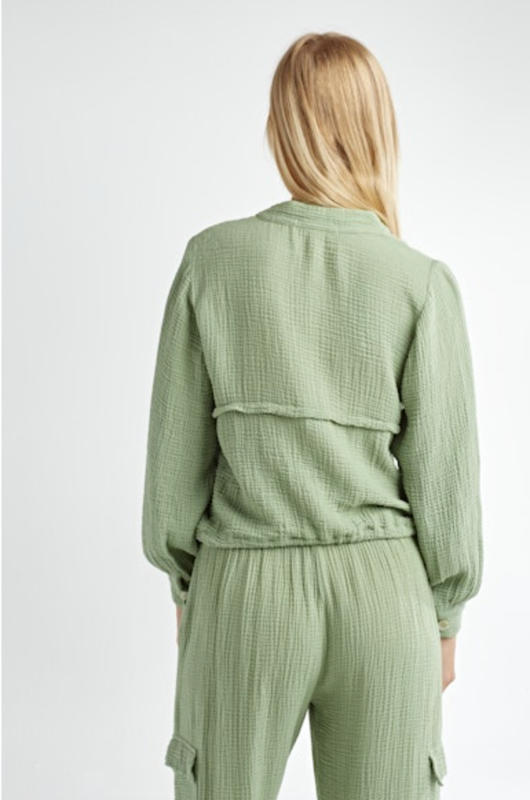 GAUZE BUTTON DOWN JACKET