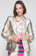 GOLD BLAZER WITH BEE BUTTONS