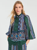 SILK WIDE SLEEVE BLOUSE