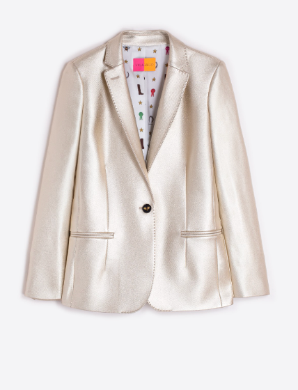 GOLD BLAZER WITH BEE BUTTONS