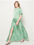 MATCHA PLEATED SKIRT
