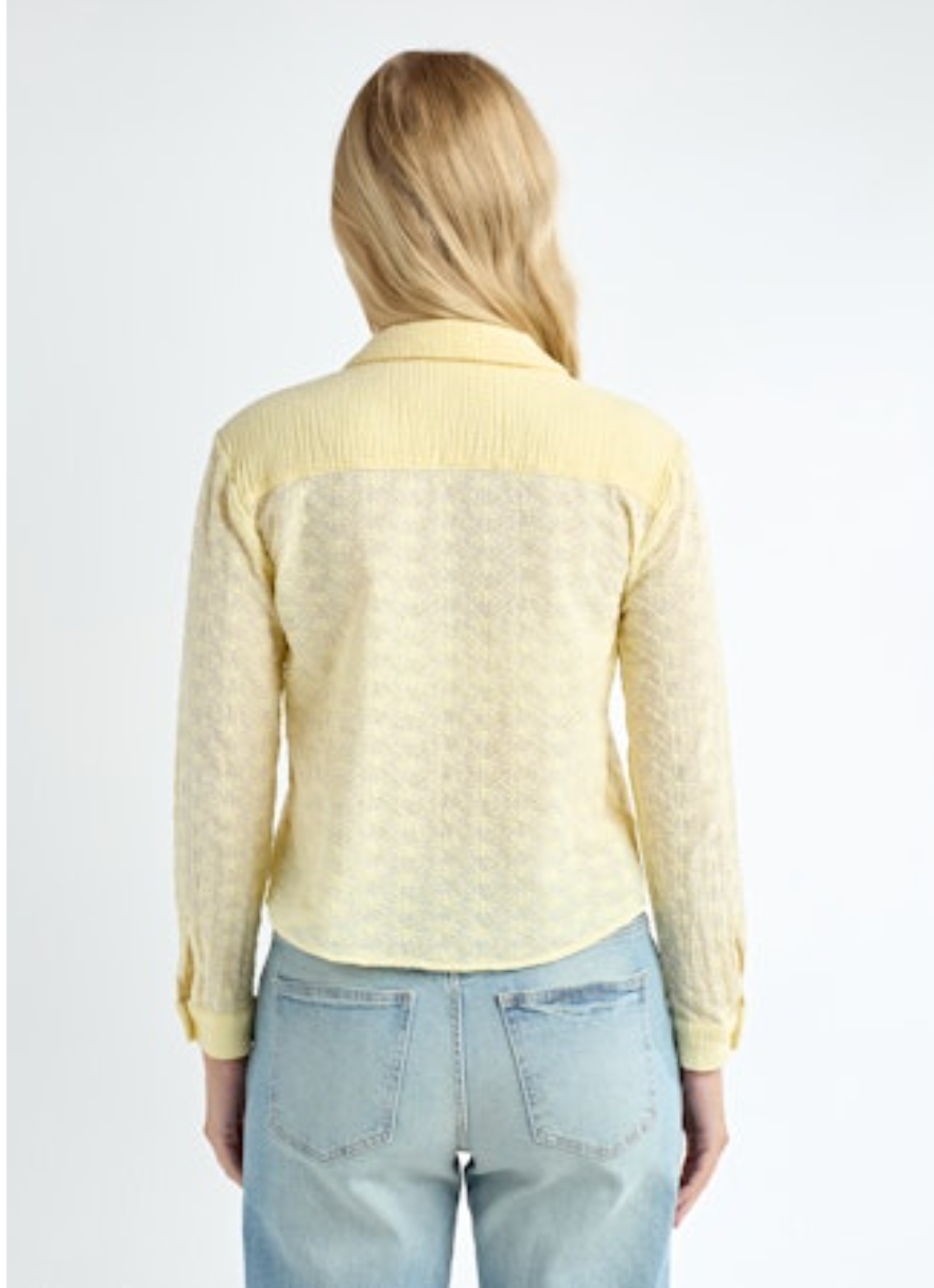 EYELET LONG SLEEVE BLOUSE