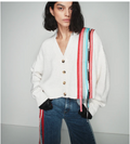 KANE CARDIGAN WITH MULTI SATIN RIBBON