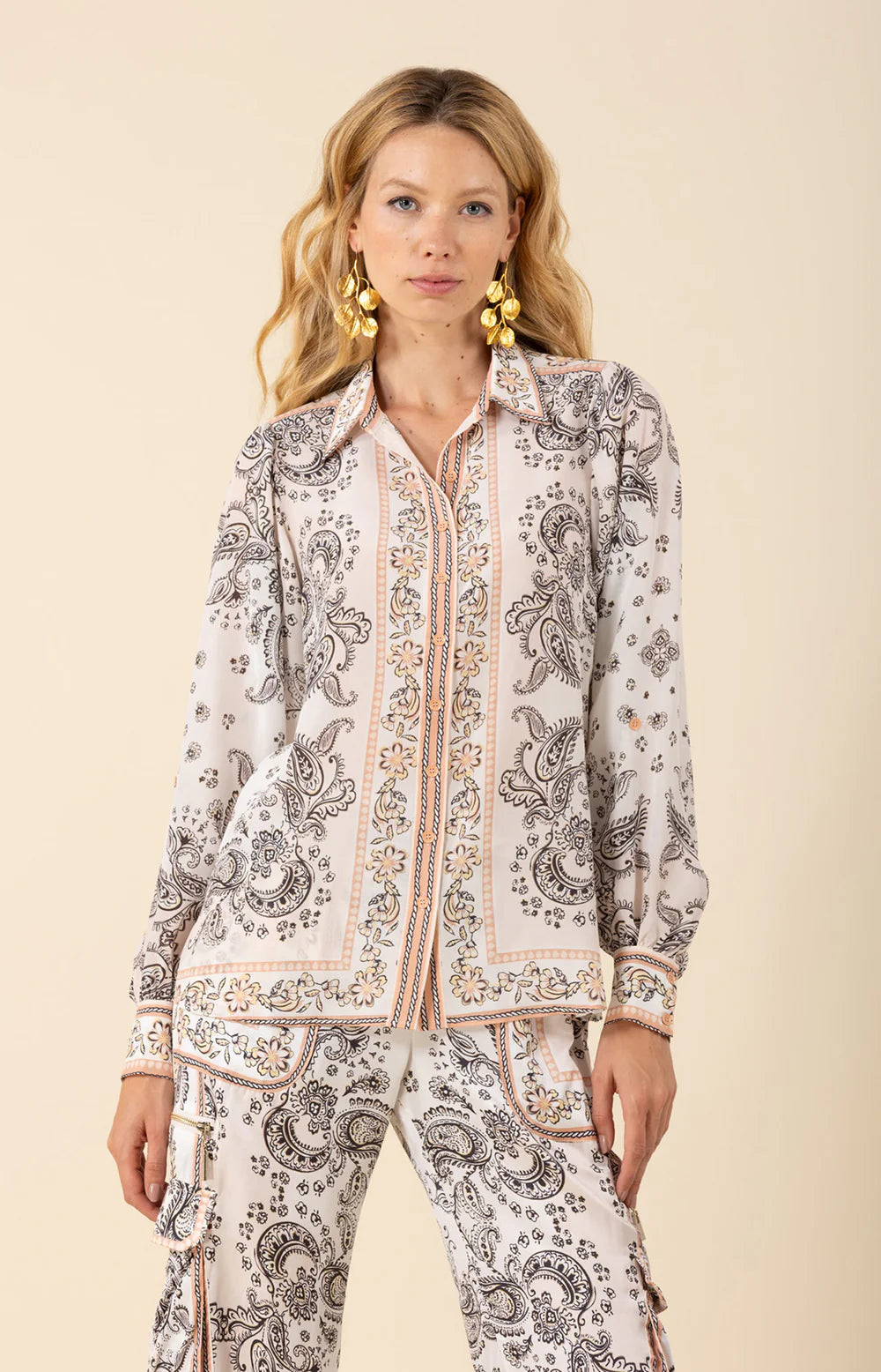 ROSALIA SILK BUTTON UP TOP