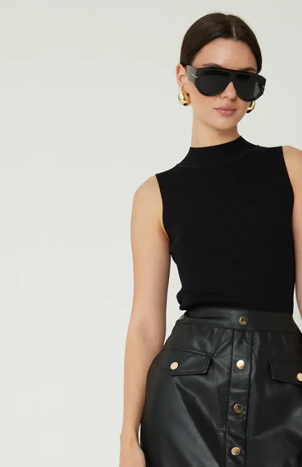 MACKENZIE DRESS WITH BLACK RIBBED SWEATER BODICE AND FAUX PENCIL SKIRT