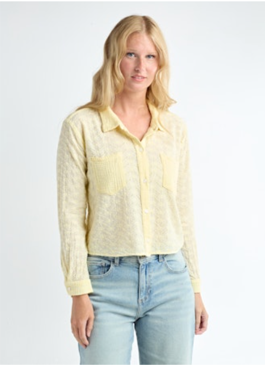 EYELET LONG SLEEVE BLOUSE