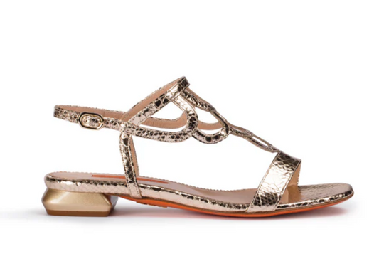 AELIA EMBOSSED LEATHER SANDAL