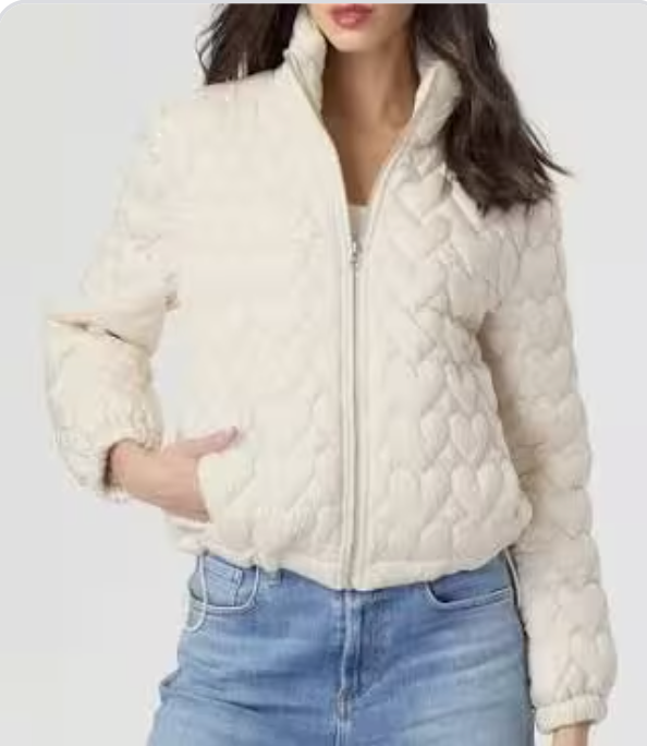 HEART PUFFER BOMBER JACKET