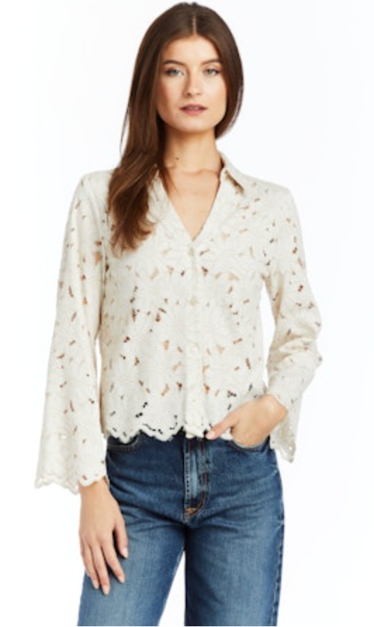 CELINE LACE LONG SLEEVE TOP