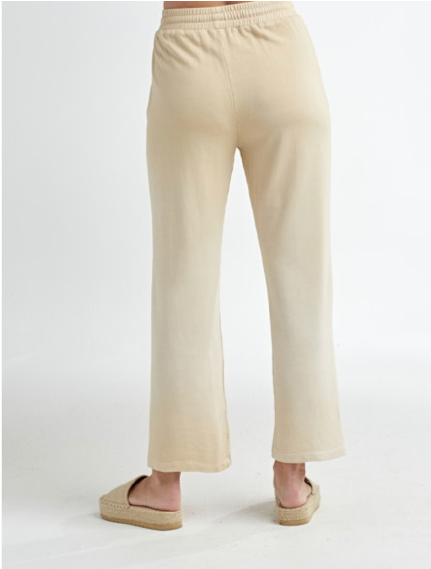 FRENCH TERRY WIDE LEG CAPRI