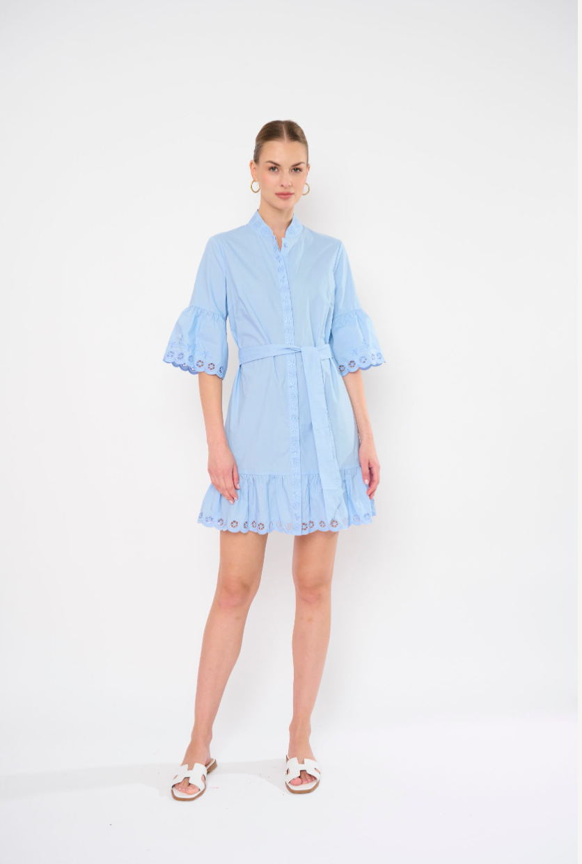 STELLINA RUFFLE HEM COTTON DRESS