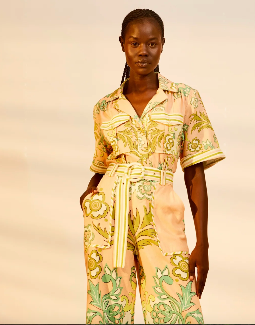 LUCIA SAFARI BUTTON UP SS TOP WITH BELT