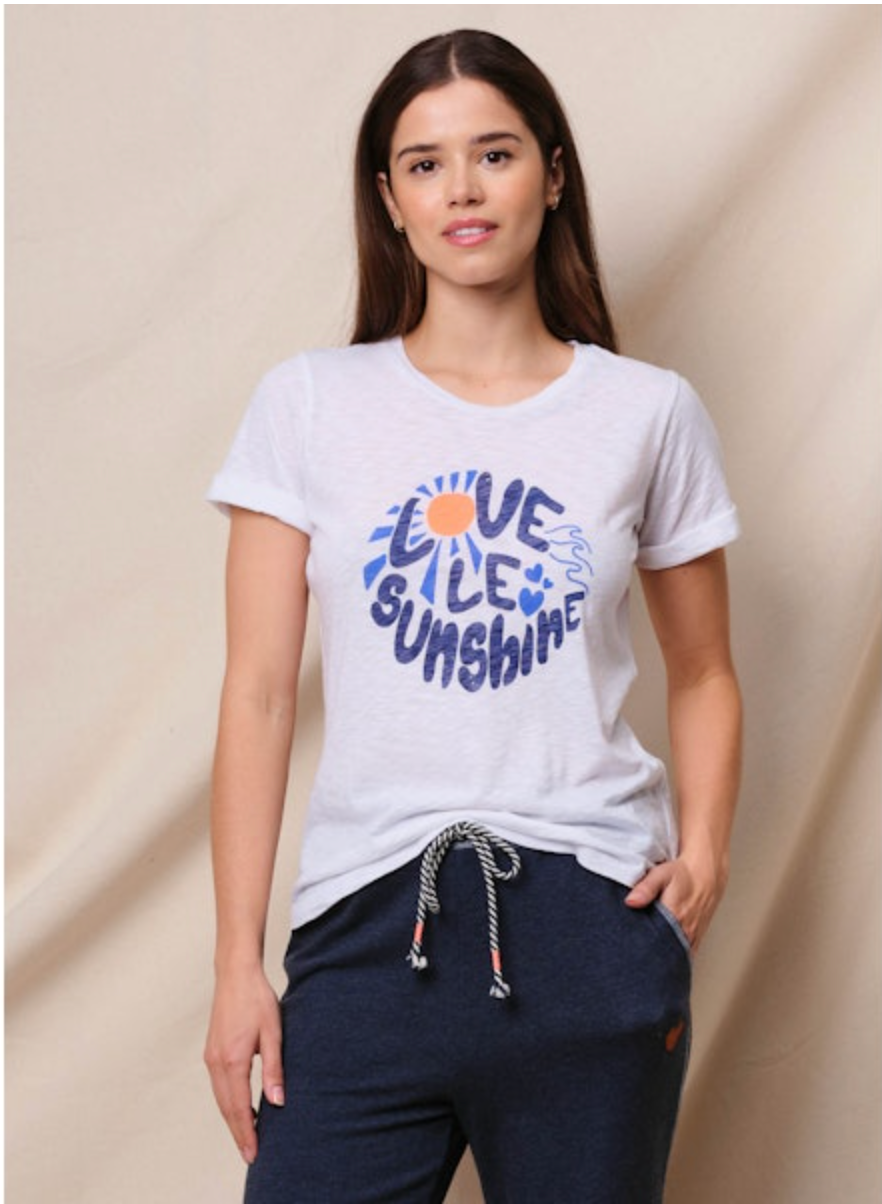 ROLLED	SLEEVE	TEE	SUNSHINE