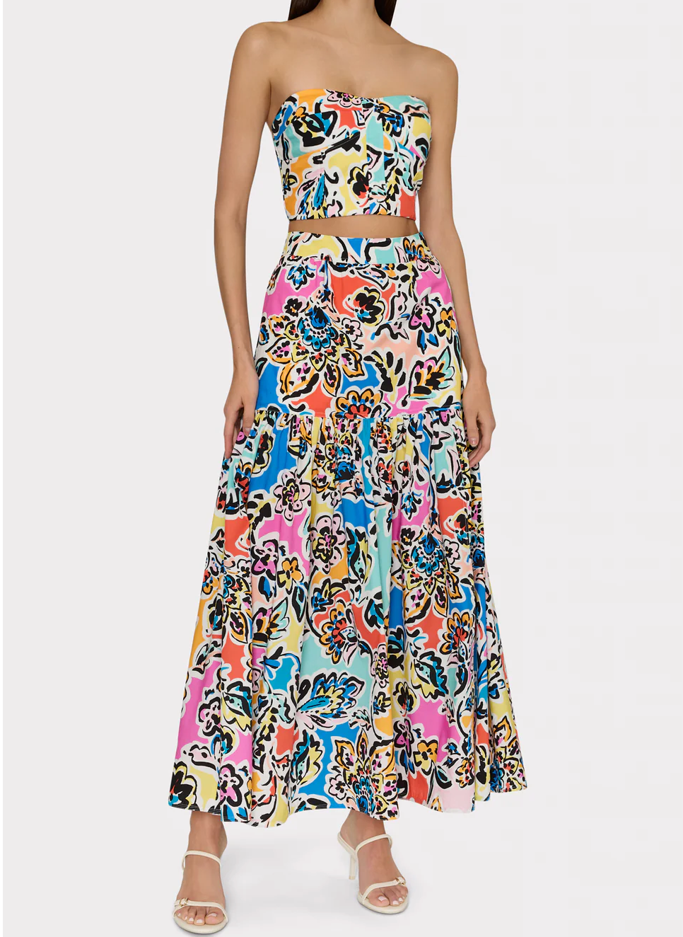 NOVI RAINBOW OASIS POPLIN MAXI SKIRT