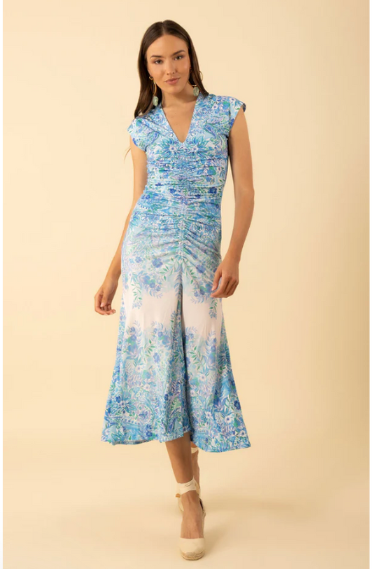 KAMIYAH SHIRRED JERSEY DRESS